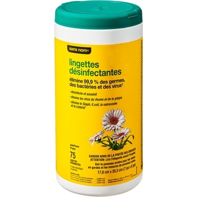 Sans Nom Lingettes désinfectantes, parfum frais 75 ea, 0,06 $/1ch