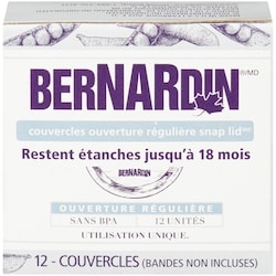 Bernardin Couvercles Ouverture Régulière Snap Lid 12 ea, 0,48 $/1ch