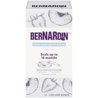 Bernardin Regular Mouth Snap Lid & Bands 12 ea, $0.75/1ea