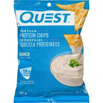 Quest Tortilla Style Protein Chips Ranch Flavour 32 g, $14.97/100g