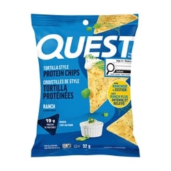 Quest croustilles de style tortilla protéinées - Saveur Ranch 32 g, 14,97 $/100g