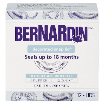 Bernardin Regular Mouth Decorated Snap Lid 12 ea, $0.50/1ea