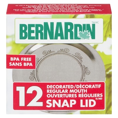 Bernardin Ouverture Régulière Couvercles Snap Lid Décoratifs 12 ea, 0,46 $/1ch