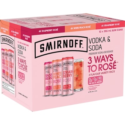 Smirnoff Smirnoff Vodka Soda Variety (ID required at pick-up) 12x355.0 ml, $0.69/100ml