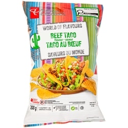 le Choix du Président Croustilles à saveur taco Saveurs du monde 200 g, 1,65 $/100g