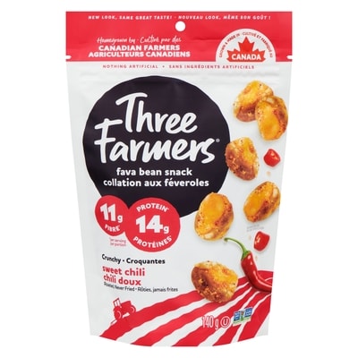Three Farmers Sweet Chili Fava Beans 140 g, $3.21/100g