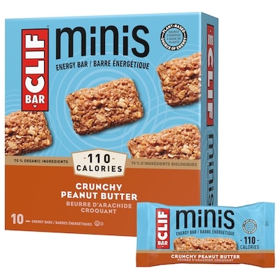 CLIF Mini Crunchy Peanut Butter Energy Bar, 70% Organic Ingredients, granola bar 281 g, $4.62/100g