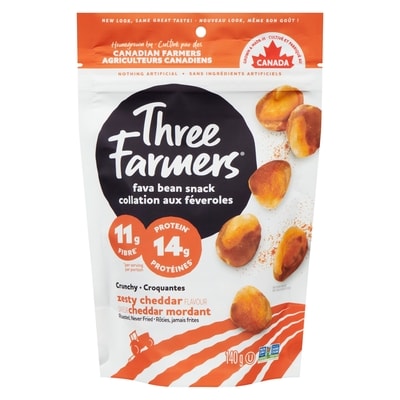 Three Farmers Collation aux Feveroles Cheddar Mordant 140 g, 3,56 $/100g