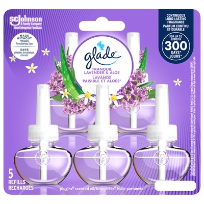 Glade PlugIns Scented Oil Air Freshener 5 Refills, Tranquil Lavender and Aloe 5 ea, $4.60/1ea