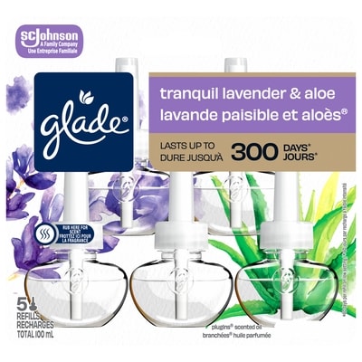 Glade Branchées huile parfumée Recharge cinq recharges, Lavande paisible et Aloès 5 ea, 4,00 $/1ch
