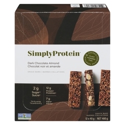 Simply Protein Dark Chocolate Almond 12x40.0 g, $6.25/100g