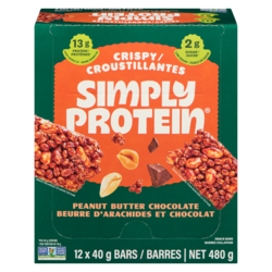 Simply Protein Peanut Butter Chocolate 12x40.0 g, $6.25/100g