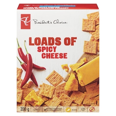 President's Choice Spicy Cheddar Crackers 200 g, $1.75/100g