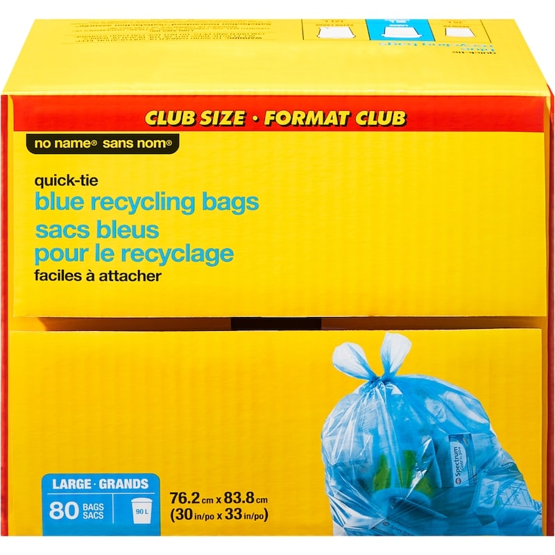 Large Quick Tie Blue Recycling Bags Club Size