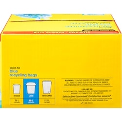 Large Quick Tie Blue Recycling Bags Club Size