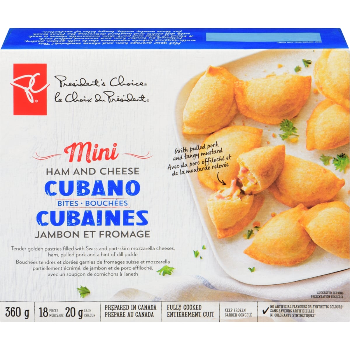 President's Choice Mini Ham and Cheese Cubano Bites 360 g, $2.78/100g