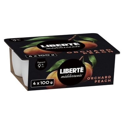 Liberte Méditerranée 9% Yogurt, Orchard Peach 4x100.0 g, $0.75/100g