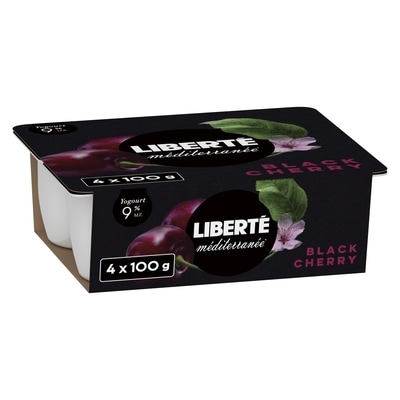 Liberte Méditerranée 9% Yogurt, Black Cherry 4x100.0 g, $0.75/100g