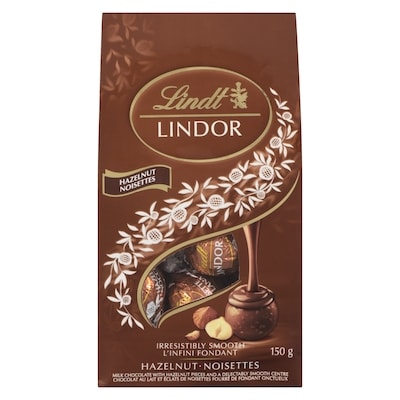 Lindt Truffes LINDOR au chocolat au lait et à la noisette  – Sachet 150 g, 7,33 $/100g
