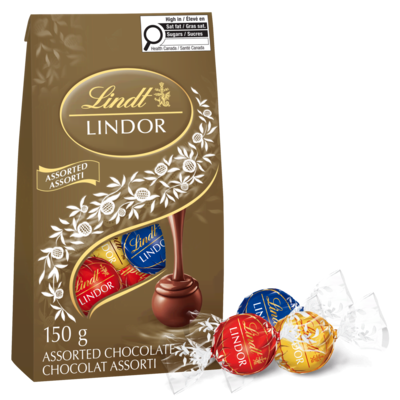 Lindt LINDOR Assortiment de truffes au chocolat, Sachet 150 g, 5,99 $/100g