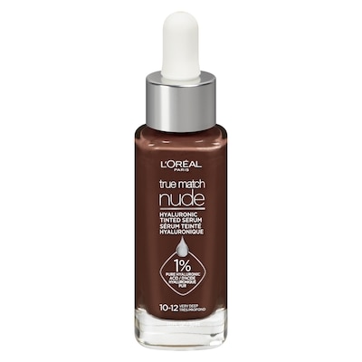 L'Oreal Paris True Match Nude Plumping and Hydrating Tinted Serum with 1% Hyaluronic Acid Very Deep 30 ml, $93.30/100ml