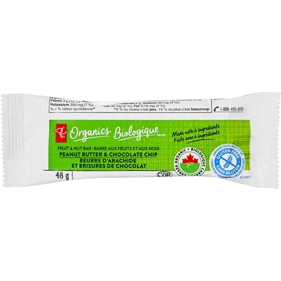 PC Organics Peanut Butter & Chocolate Fruit & Nut Bar 48 g, $4.17/100g