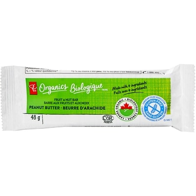 PC Organics Peanut Butter Fruit & Nut Bar 48 g, $4.17/100g