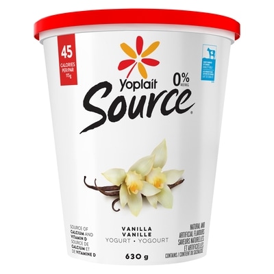 Yoplait Yogourt traditionnel onctueux Source 0 %, vanille, sans sucre ajouté 630 g, 0,55 $/100g