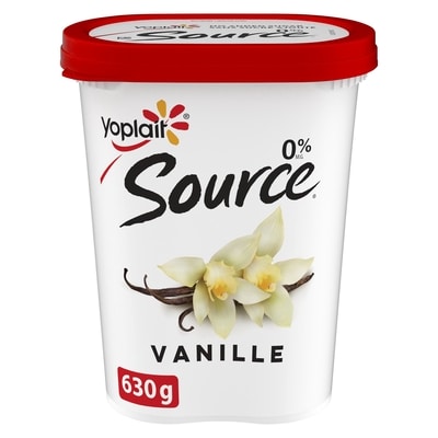 Yoplait Yogourt traditionnel onctueux Source 0 %, vanille, sans sucre ajouté 630 g, 0,79 $/100g
