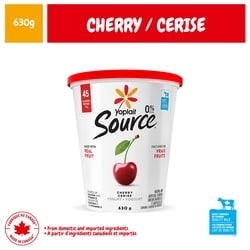 Yoplait Source 0% Smooth Traditional Yogurt, Cherry, No Added