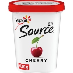 Yoplait Source 0% Smooth Traditional Yogurt, Cherry, No Added Sugar 630 g, $0.60/100g