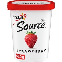 Yoplait Source 0% Smooth Traditional Yogurt, Strawberry, No Added Sugar 630 g, $0.60/100g