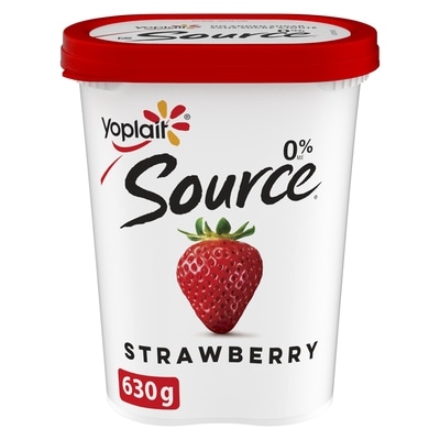 Yoplait Source 0% Smooth Traditional Yogurt, Strawberry, No Added Sugar 630 g, $0.60/100g