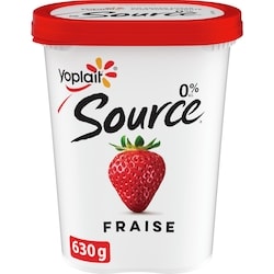 Yoplait Yogourt traditionnel onctueux Source 0 %, fraise, sans sucre ajouté 630 g, 0,63 $/100g