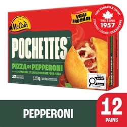 McCain Pizza Pochettes au pepperoni paquet de 12 1.2 kg, 1,33 $/100g