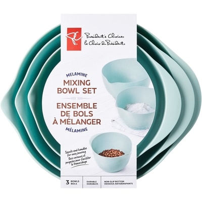 President's Choice Melamine Mixing Bowls, Set of 3 1 ea, $25.00/1ea