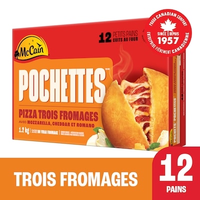 McCain Pizza Pochettesᴹᴰ aux trois fromages 1.2 kg, 1,42 $/100g