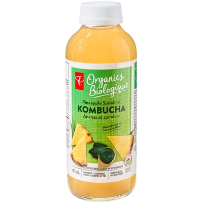 PC Biologique Kombucha biologique ananas et spiruline 473 ml, 0,84 $/100ml