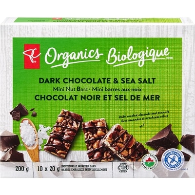 PC Organics Organics Dark Chocolate and Sea Salt Mini Nut Bars 200 g, $4.50/100g