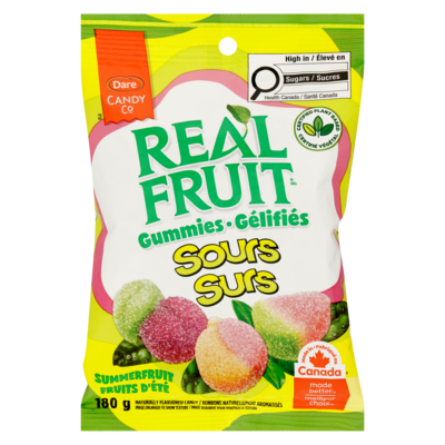 Dare REALFRUIT Sours 180 g, $1.49/100g