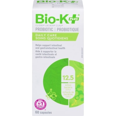Bio-K+ Capsules de soins quotidiens probiotiques 60 ea, 0,67 $/1ch
