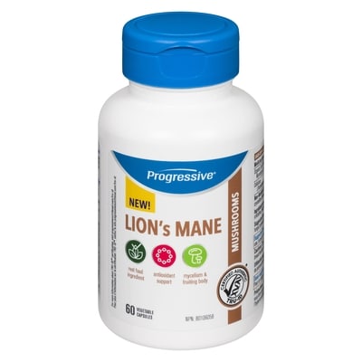 Progressive Lion's Mane Mushrooms 60 Vegetable Capsules 60 ea, $0.49/1ea