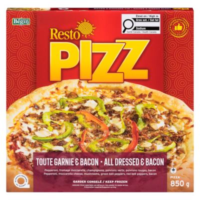 Resto Pizz Pizza All Dressed & Bacon 850 g, $0.70/100g