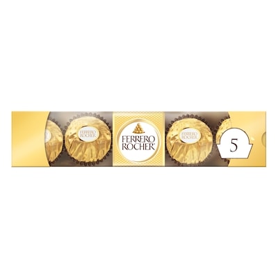 Ferrero Rocher Boîte-cadeau de fins chocolats au lait et aux noisettes FERRERO ROCHER, 5 chocolats 63 g, 7,94 $/100g