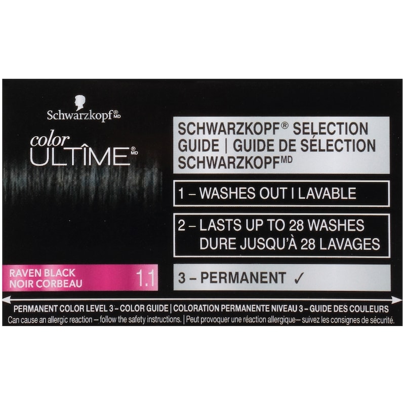 Color Ultime Permanent Hair Color Cream, 1.1 Raven Black