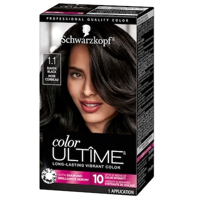 Schwarzkopf Color Ultime – Crème colorante permanente pour cheveux – Noir corbeau 1.1 60 ml, 30,82 $/100ml