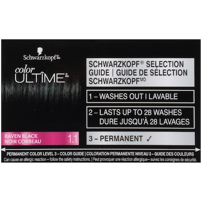 Color Ultime – Crème colorante permanente pour cheveux – Noir corbeau 1.1