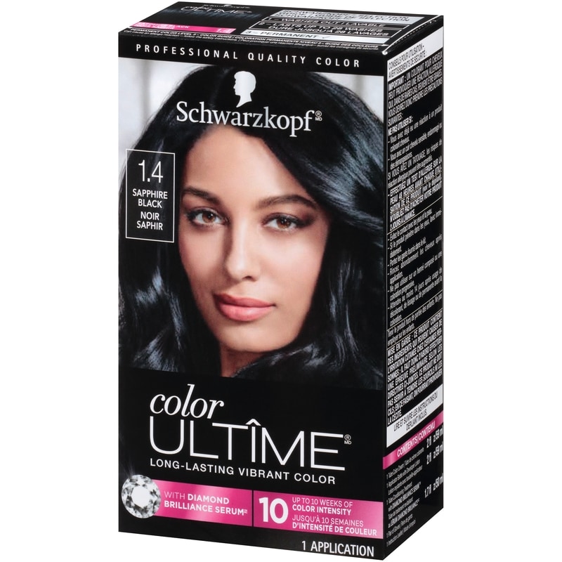 Color ultime permanent Hair Color Cream, 1.4 Sapphire Black