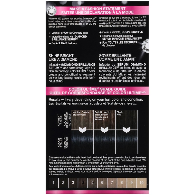 Color ultime permanent Hair Color Cream, 1.4 Sapphire Black