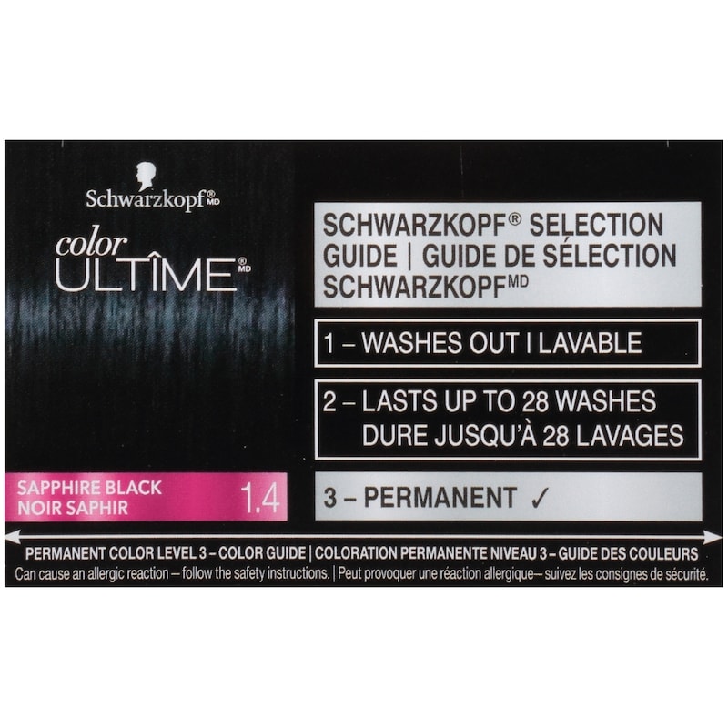 Color ultime permanent Hair Color Cream, 1.4 Sapphire Black